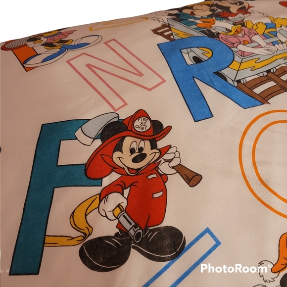 VTG Pacific Disney Alphabet Double Flat Sheet Mickey Minnie Donald Goofy - Picture 2 of 8